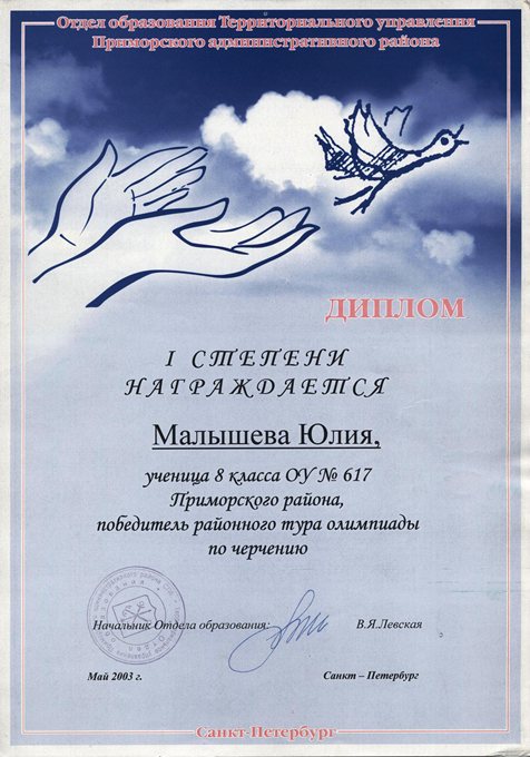 2002-2003 Малышева Юлия 8а (РО черчение)